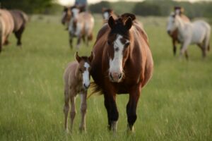 Jument poulain cheval en communication animale